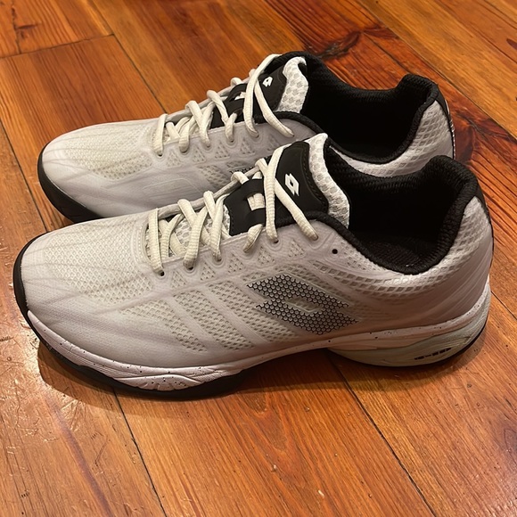 Lotto Men's Mirage 300 Speed Tennis Shoes All White and All Black Sz9.5 - Picture 2 of 5